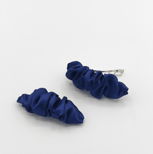 Spona do vlasů scrunchie temně modrá 8 cm — foto 2