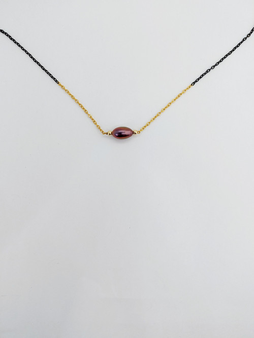 Minimalistický náhrdelník SUZANNE s perlou — foto 2