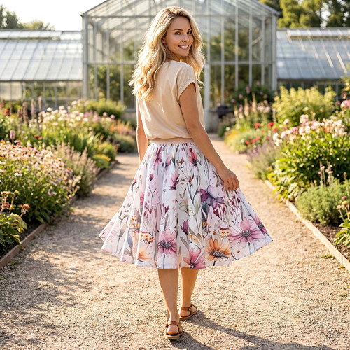 Kolová sukně AMELIA - louka — foto 2