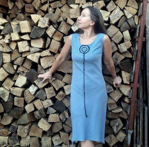 Šaty s aplikací - bavlna — foto 4