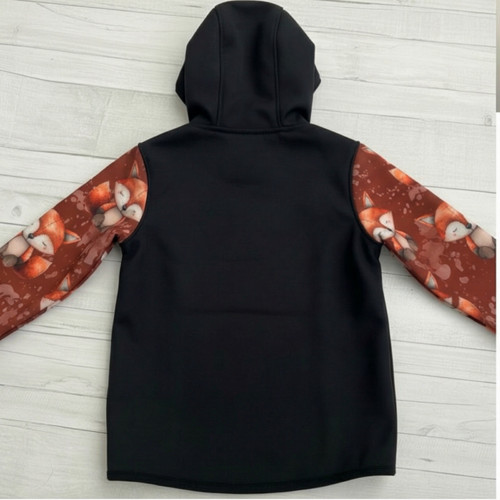 Softshell bunda dětská Lišky černá s fleecem — foto 2