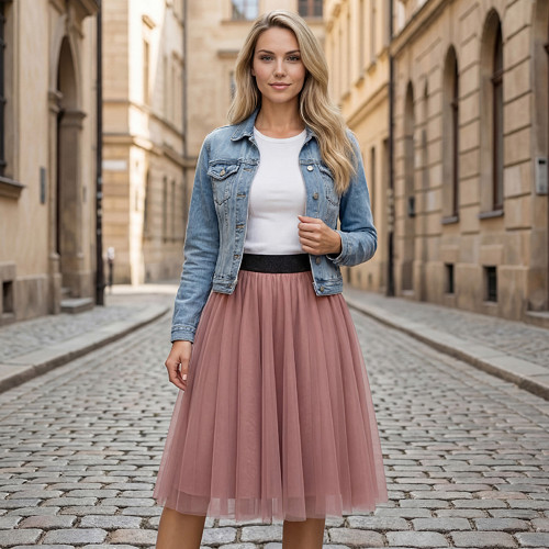 Tylová sukně TUTU - old rose — foto 2