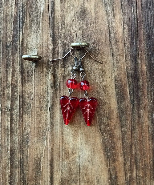 Náušnice červené srdce (46) — foto 3