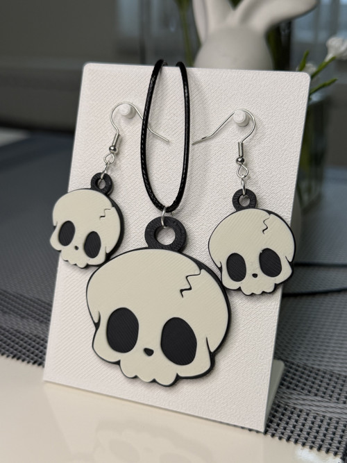 Stylová sada Skull: náušnice a náhrdelník — foto 2