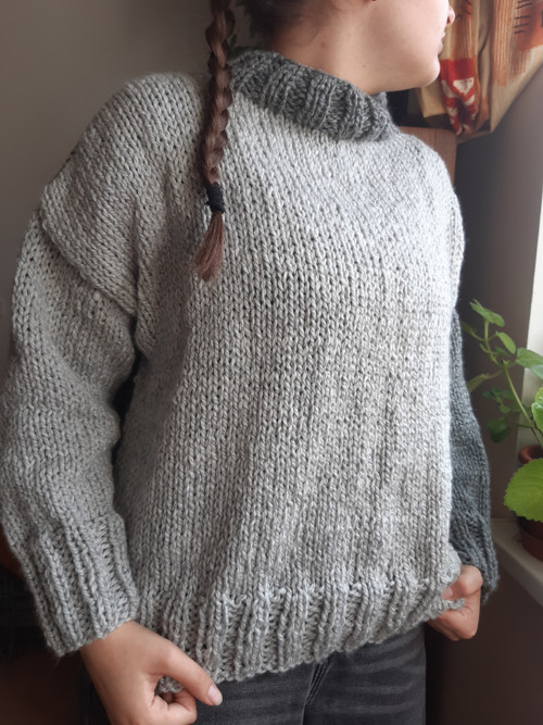 Svetr 2 v 1 v šedé SLEVA — foto 6