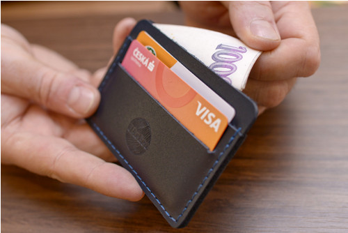 Card-holder Slim. Kůže "Kaiser" tm.modrá — foto 2