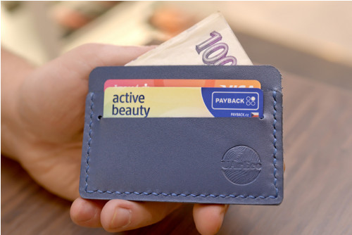 Card-holder Slim. Kůže "Kaiser" modrá — foto 2