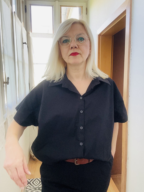 Košile černá s krátkým rukávem — foto 4