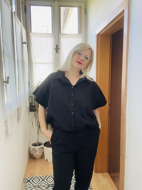 Košile černá s krátkým rukávem — foto 5