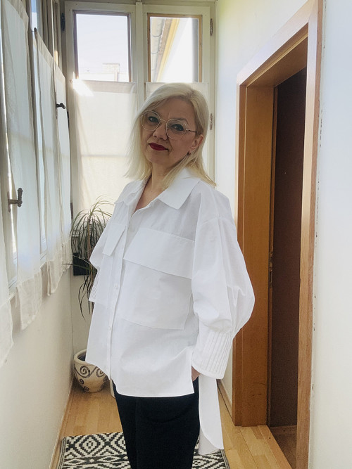 Košile bílá s ozdobným proševem — foto 5
