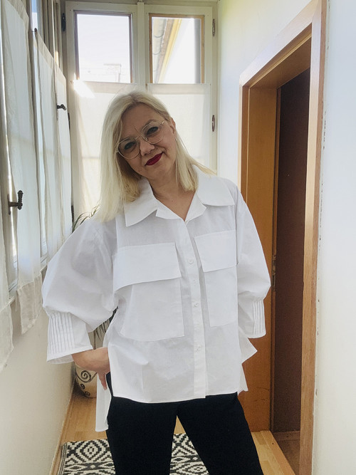 Košile bílá s ozdobným proševem — foto 6