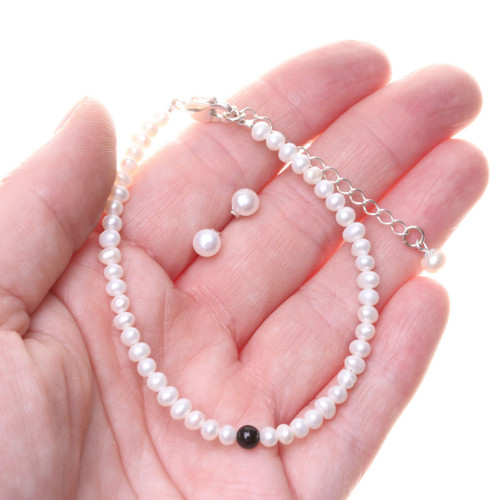 Perlový set Pearl & Onyx, Ag 925 — foto 3