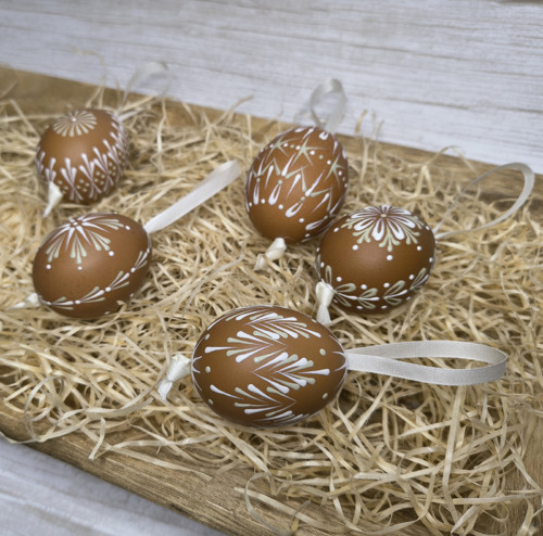 Kraslice hnědo-bílé (6 ks) — foto 3