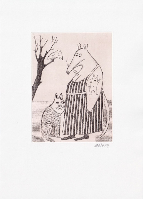 Kuriózní setkání - originální grafika Adolfa Borna — foto 2