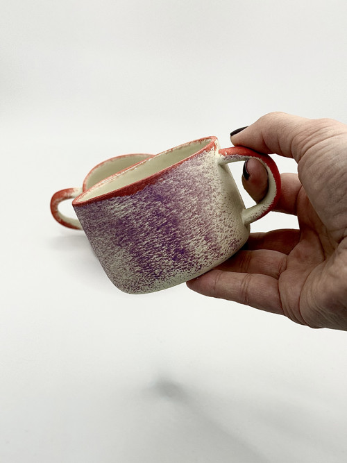 Hrnek LAB ouško - viola a red — foto 2