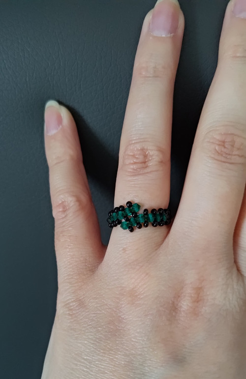 Sada Elegantní náramek v barvě emerald + prsten — foto 4