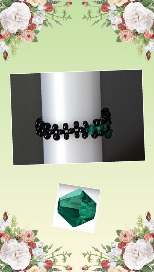 Sada Elegantní náramek v barvě emerald + prsten — foto 5