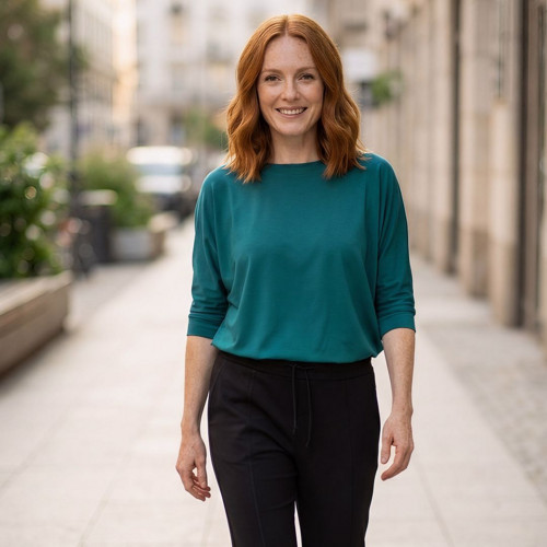 Top oversize CHARLOTTE dark sea green — foto 5