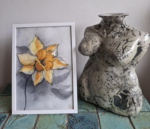 Autorský akvarel - narcis — foto 3