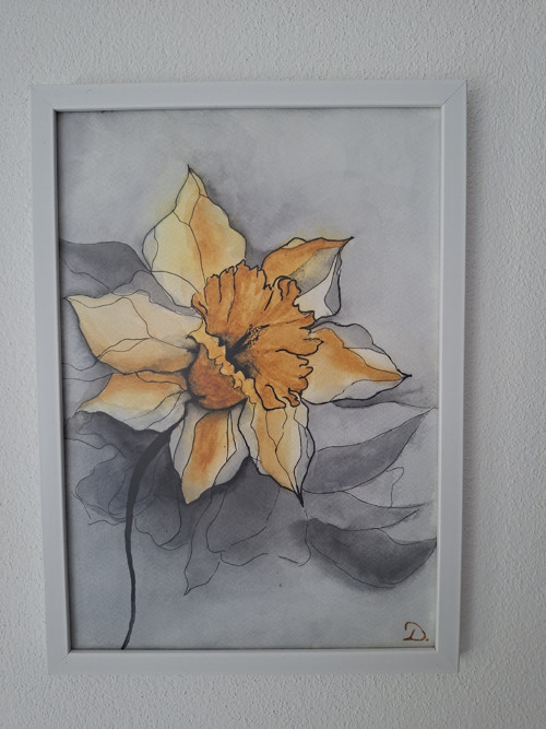 Autorský akvarel - narcis — foto 2