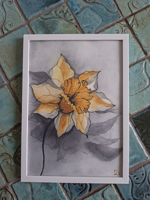 Autorský akvarel - narcis — foto 5
