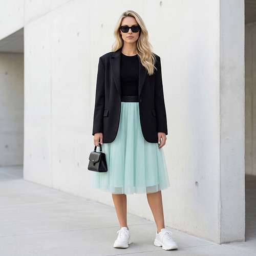 Tylová sukně TUTU - mint — foto 2