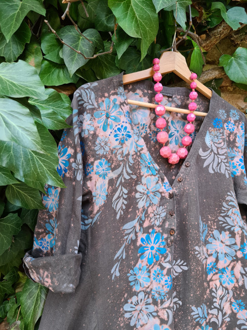 BOHO šaty, originál, len, vel.40 — foto 4