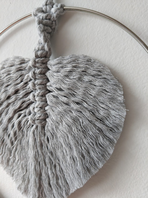 Macramé stříbrný list — foto 3