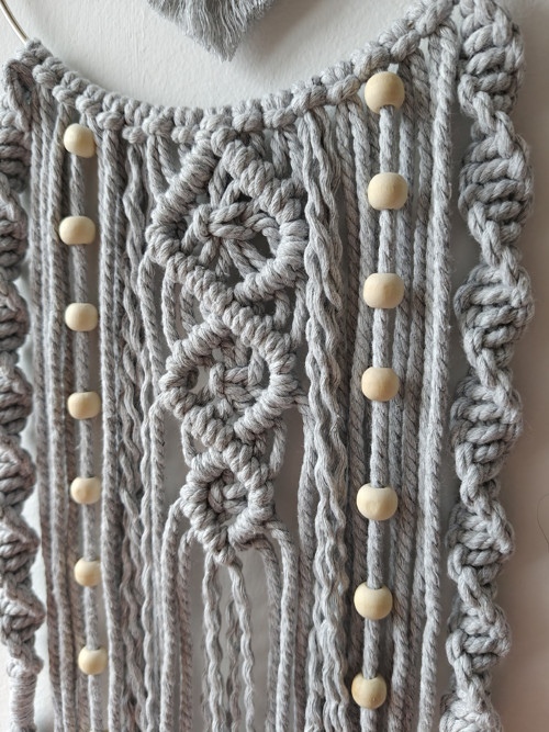 Macramé stříbrný list — foto 2