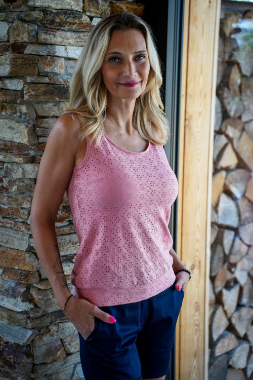 Dámské tílko Lea z madeiry - lososová — foto 2