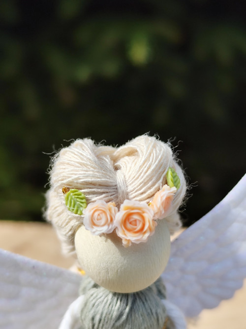 Macrame Andělka bílá jarní — foto 2