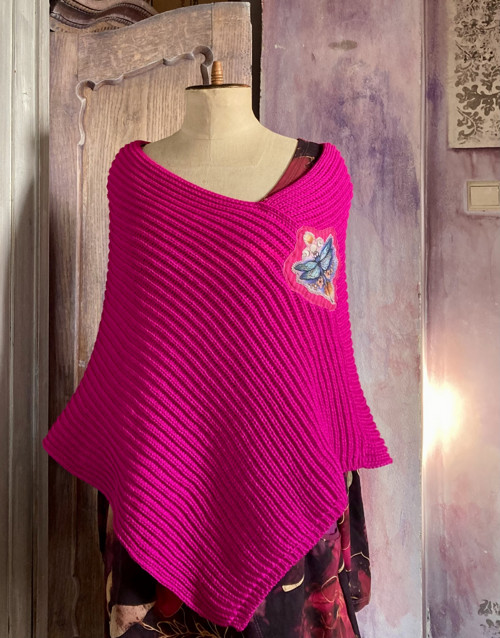 "Dragonfly", krátké pončo pink — foto 4