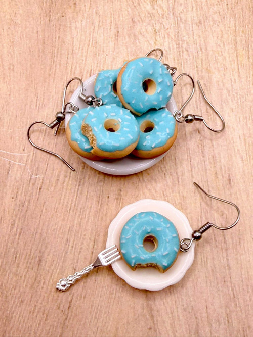 Náušnice Donuty tyrkysové — foto 3