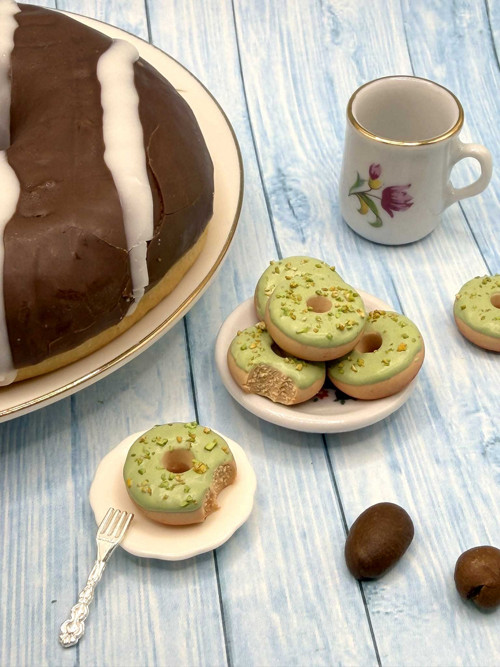 Náušnice Donuty pistáciové — foto 2