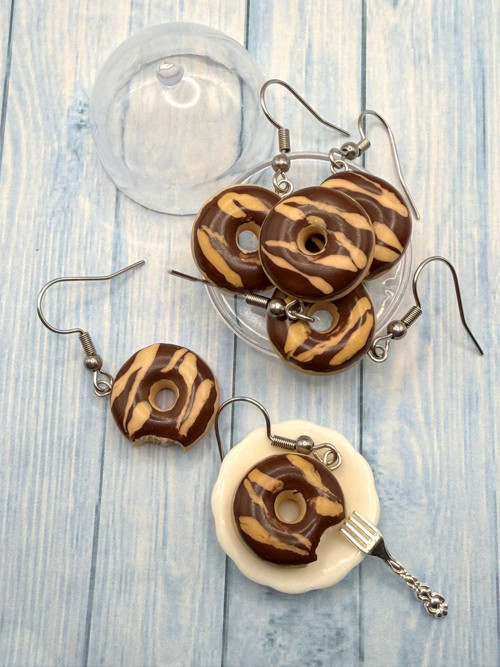 Náušnice Donuty čokokaramelové — foto 3