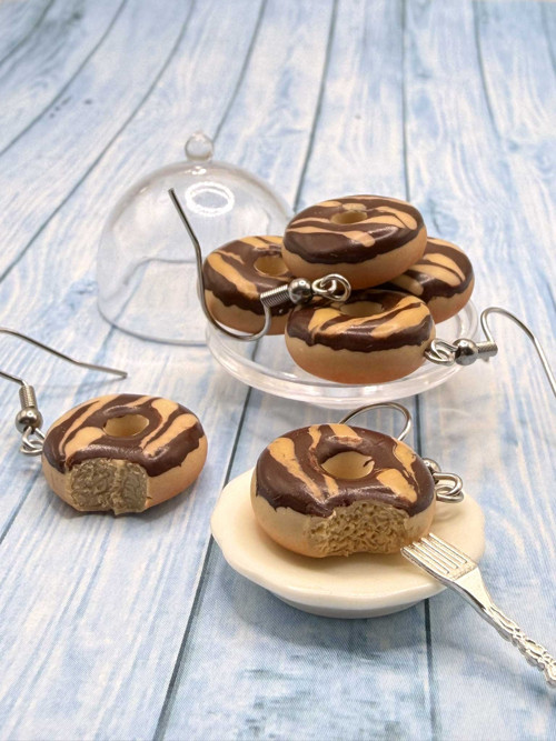 Náušnice Donuty čokokaramelové — foto 6