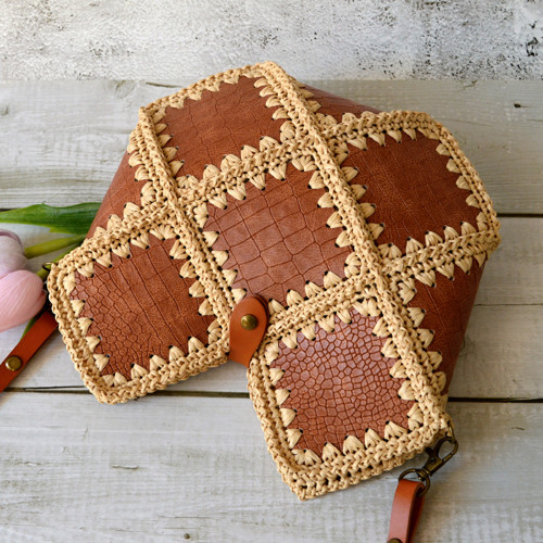 KIARA- crossbody, Raffia Ispie 26X26cm — foto 2