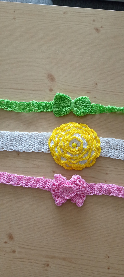 3x háčkovaná čelenka — foto 3
