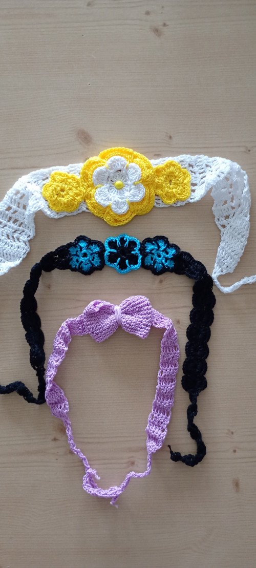 3x háčkovaná čelenka — foto 3