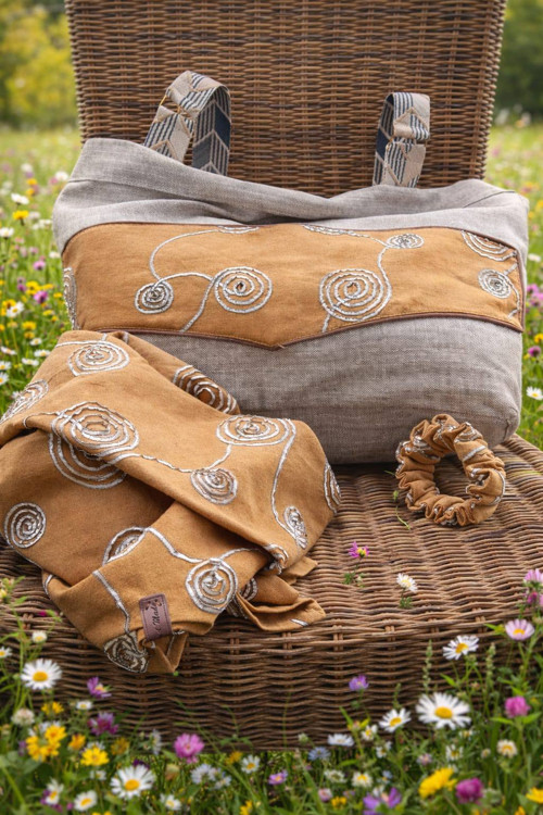 Lněná gumička do vlasů " Spirála " boho styl — foto 2