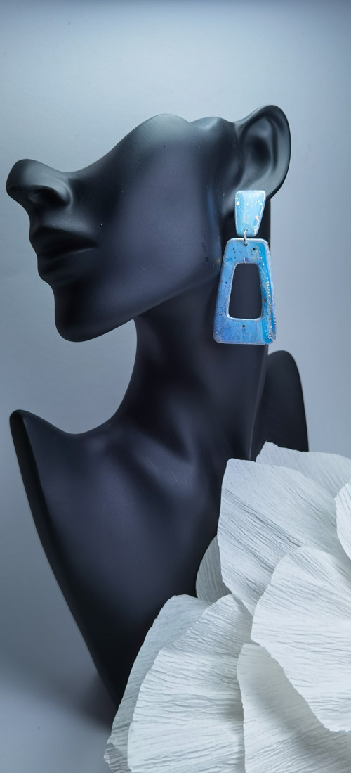 Dlouhé mramorované náušnice Ericlay Design — foto 2