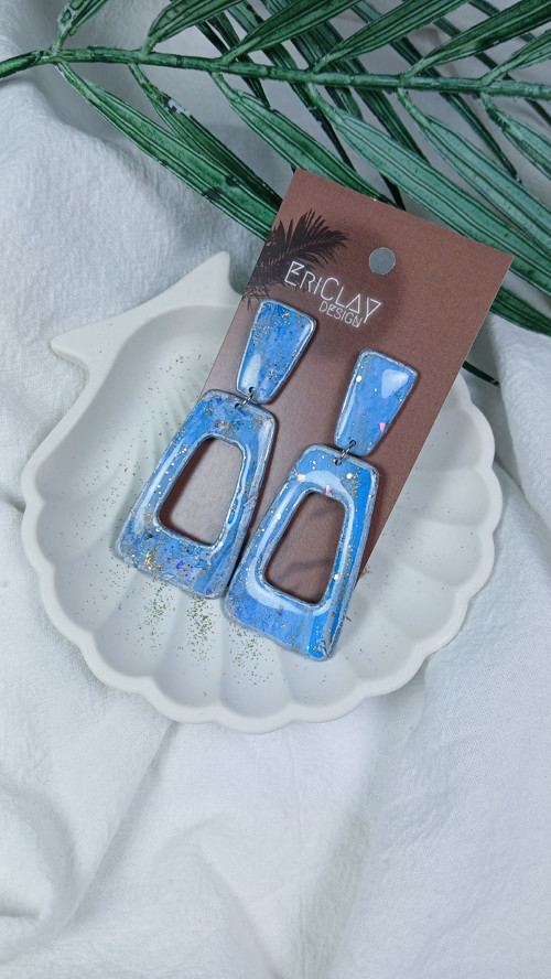 Dlouhé mramorované náušnice Ericlay Design — foto 4