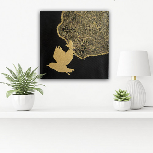 Set 3 minimalistických obrazů "Gold & Black" — foto 3