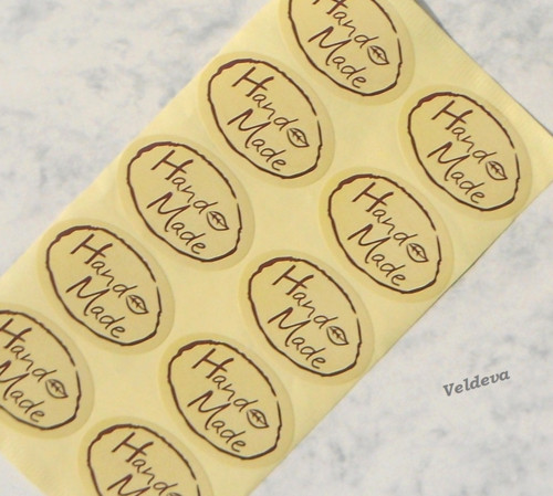 Samolepky hand made oválné 10 ks — foto 4
