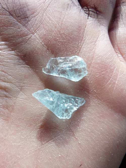 Akvamarín krystal - 2 ks - pár (P3) — foto 4