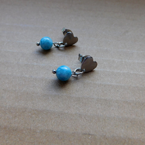 Naušnice -napichovátka, larimar — foto 2