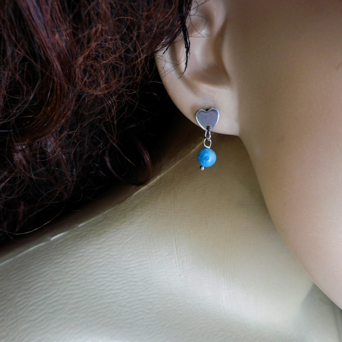 Naušnice -napichovátka, larimar — foto 3
