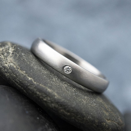 Nerezový prsten Klasik + diamant — foto 2
