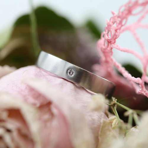 Nerezový prsten Klasik + diamant — foto 5