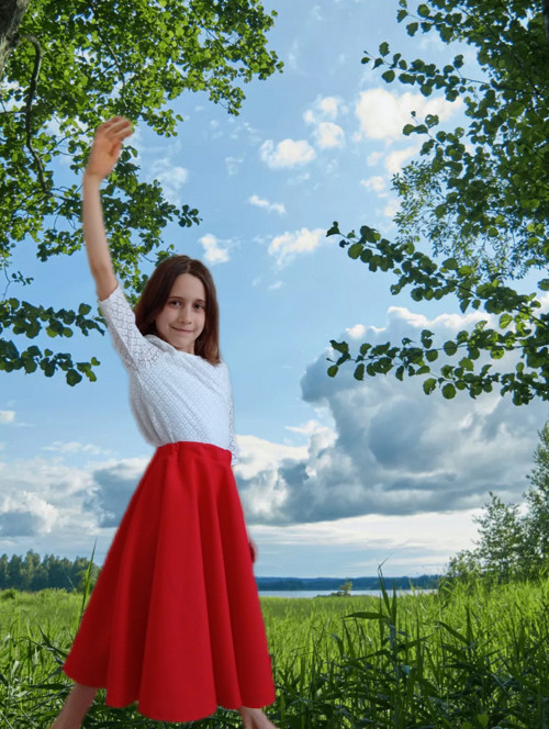Točivá kolová sukýnka Červenka — foto 5